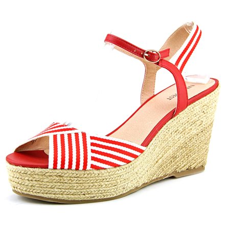 Nine West Breeze Women Open Toe Canvas Wedge Sandal