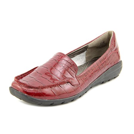 Easy Spirit Abide Women Moc Toe Patent Leather Red Loafer