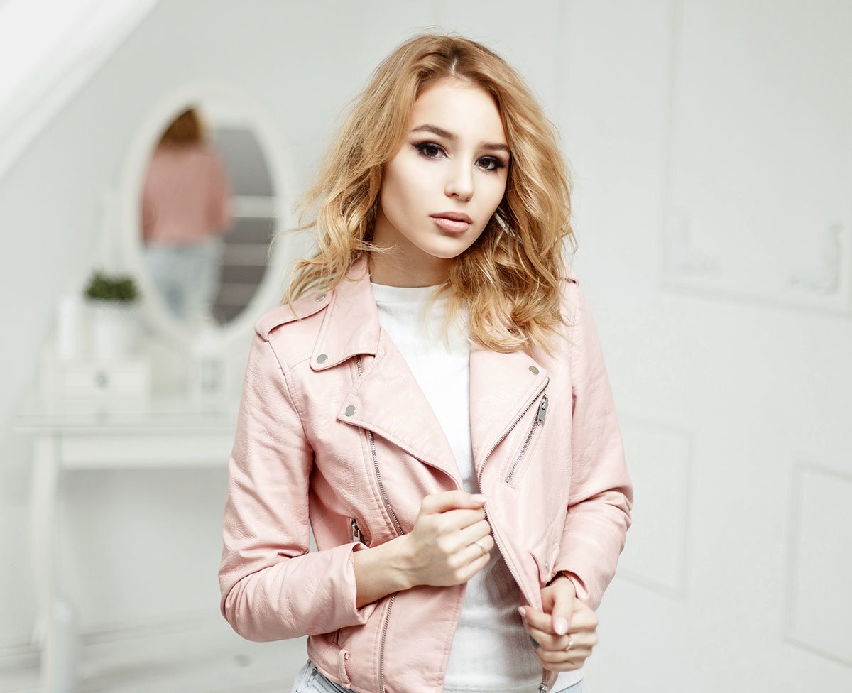 Neck Pink Jacket